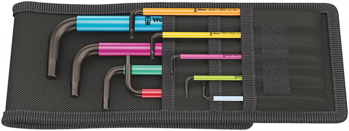 картинка 950/9 Hex-Plus Multicolour Imperial 1 Набор Г-образных ключей, дюймовых, BlackLaser WERA 05022639001 — WERA.MOSCOW
